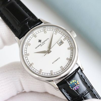 Vacheron Constantin Patrimony 9015 Movement 28800/H 316L Steel 40mm Silver/Rose Gold Case Watch